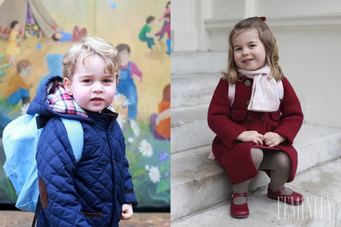 Princ George a princezná Charlotte počas svojho prvého dńa v materskej škole