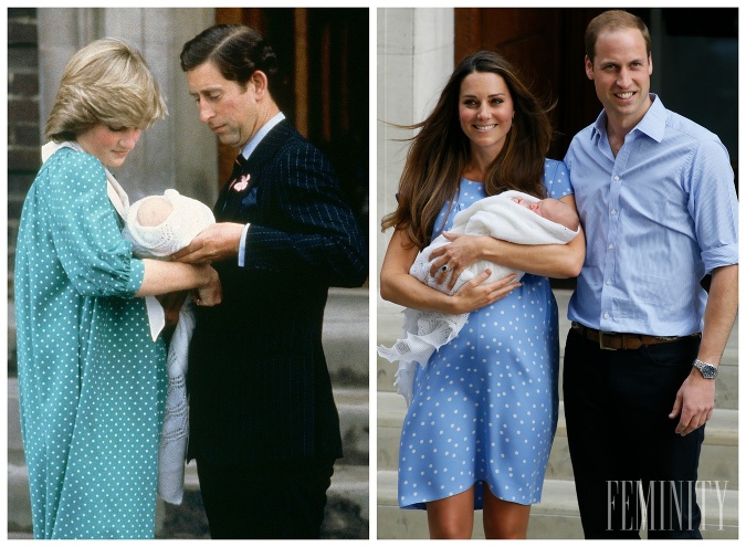 Kate zvolila podobné bodkované šaty aj pri prvom fotení s novonarodeným synom